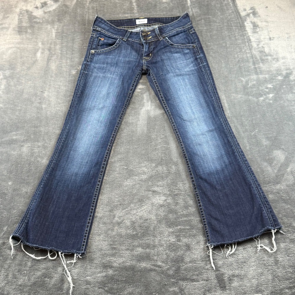 Hudson Beth Baby Bootcut Jeans Dark Wash Raw Hem 25 WP170DHA ELM